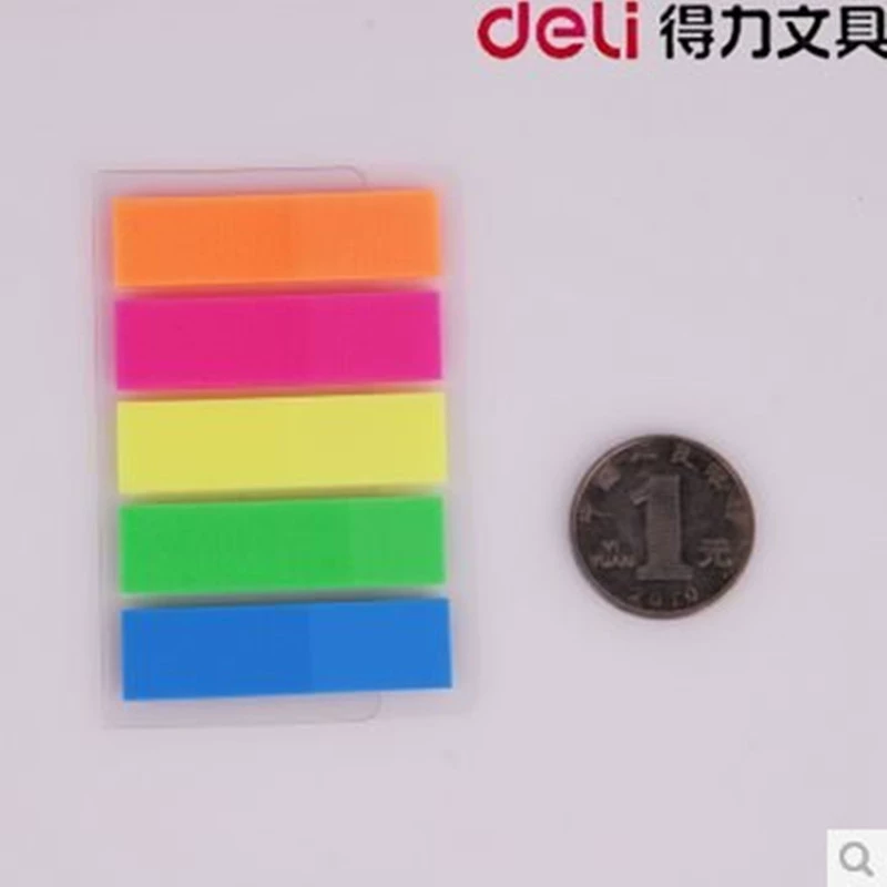 Deli 9063 цветной флуоресцентный индексный индикатор этикетка файл классификация паста удобная наклейка креативное удобство
