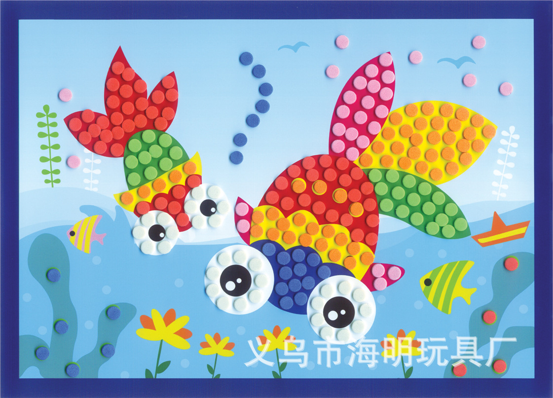 贝壳画手工幼儿园diy海洋生物创意摆件儿童贴画材料包制作海螺_虎窝淘