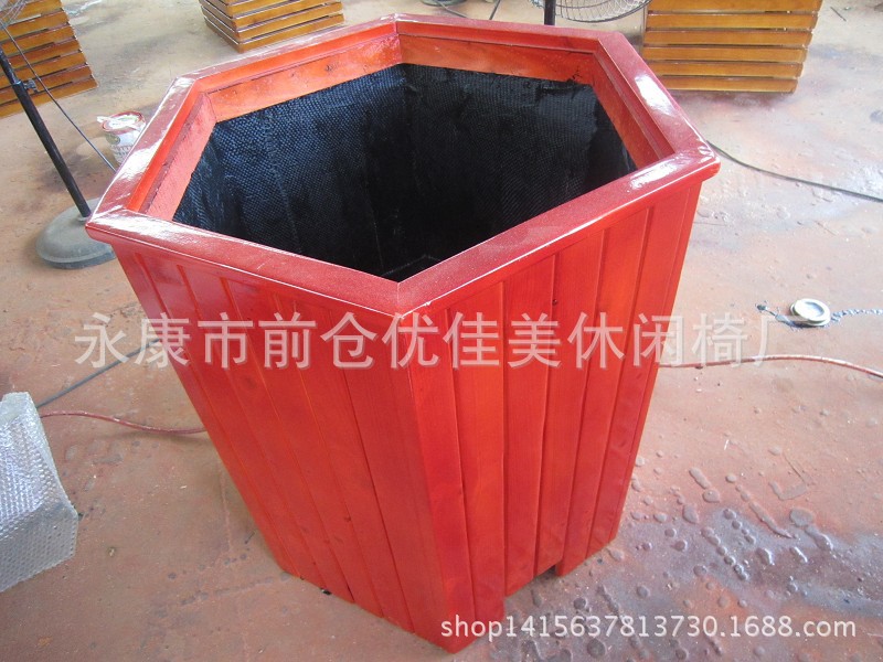 现货供应防腐木移动花箱 户外塑木小区园林花箱