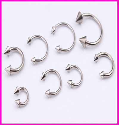 Fashion Geometric Stainless Steel Lip Stud Ear Studs Nose Ring 1 Piece display picture 1