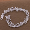 Silver fashionable silver bracelet, glossy beaded bracelet, accessory, silver 925 sample, Korean style, city style, wholesale
