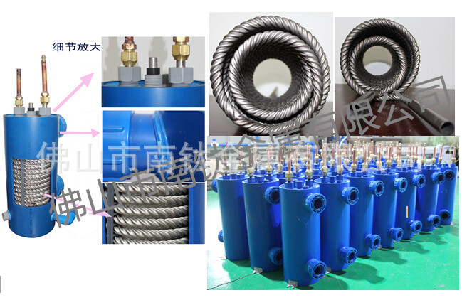 热销产品钛螺纹管换热器|泳池热泵钛管换热器|钛螺纹换热器