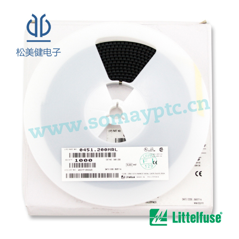 0451.200MRL力特Littelfuse快断125V200mA 一次性保险丝1808贴片