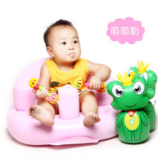 2022新款宝宝充气沙发凳 多功能婴儿用安全凳 按压充气 粉红色