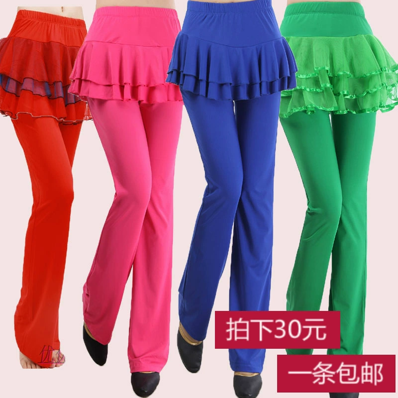 Поставка новой Флисовой Подкладкой Толстые квадратные брюки юбка танца 118