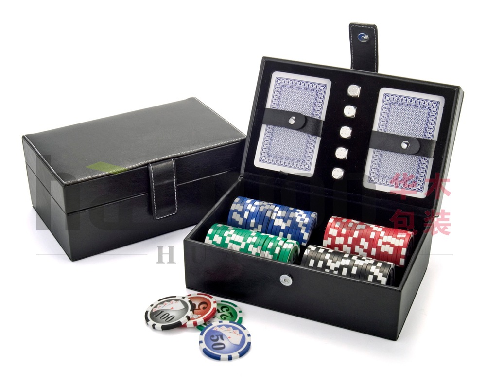 高档皮质扑克盒 扑克包装盒 棋牌筹码包装盒 橡皮印章木盒