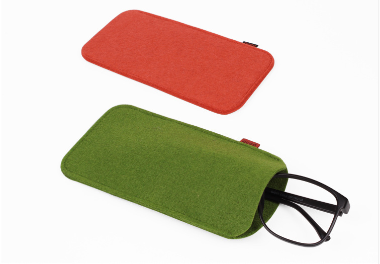 羊毛毡眼镜袋墨镜收纳袋盒可爱时尚韩国日本毛毡方形大号印logo