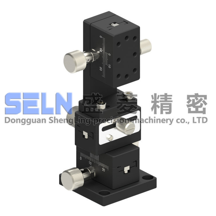 供XYZ轴LWD2542燕尾槽导向型手动位移平台 齿轮驱动旋钮调整滑台