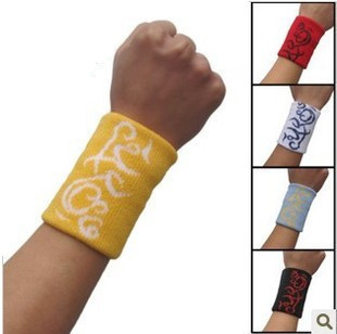 Factory direct sales jacquard sports wristbands elastic large terry thickened and lengthened sweat-absorbent anti-sprain wrist fashion and versatile