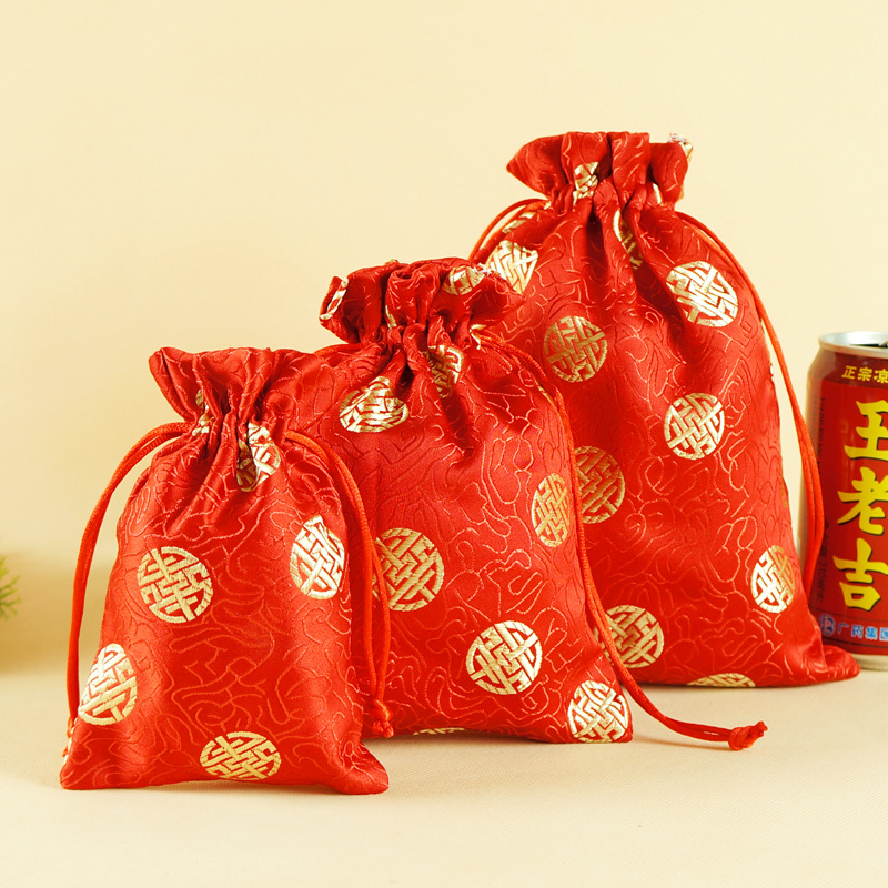 大号创意奢华加厚款仿三五喜糖锦袋可装手首饰礼品香囊包装品收纳