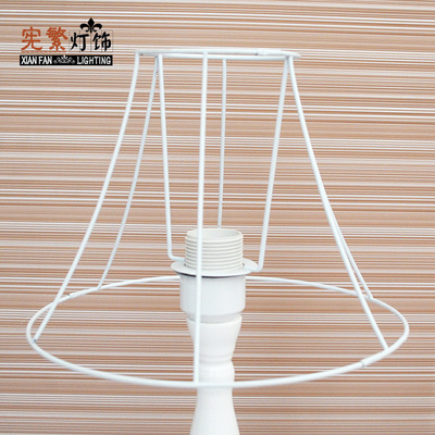 义乌灯饰厂专业加工定制可拆洗布灯罩铁架子支架10寸 12寸对半开|ms