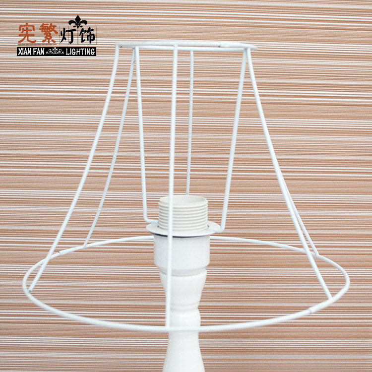 义乌灯饰厂专业加工定制可拆洗布灯罩铁架子支架10寸 12寸对半开|ms
