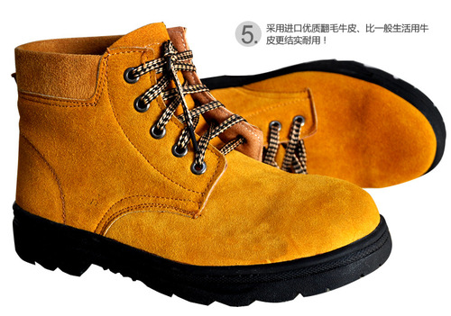 Labor protection cotton shoes, insulating shoes, high-top labor protection leather shoes, anti-smash and puncture-proof men's shoes, cowhide protective warm work shoes, winter