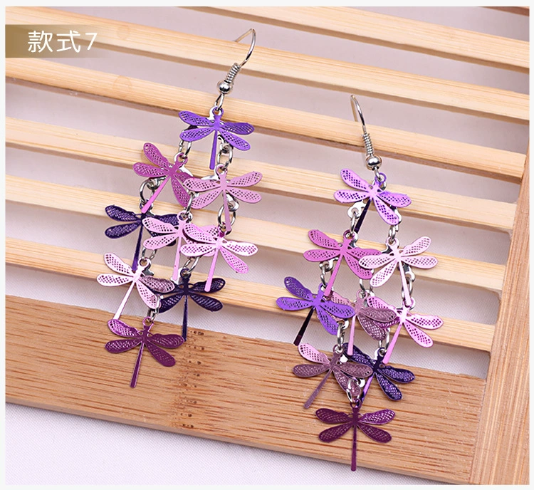 Fashion Earrings, long dangle multicolor 12 cm, lightweight 7 g accessory