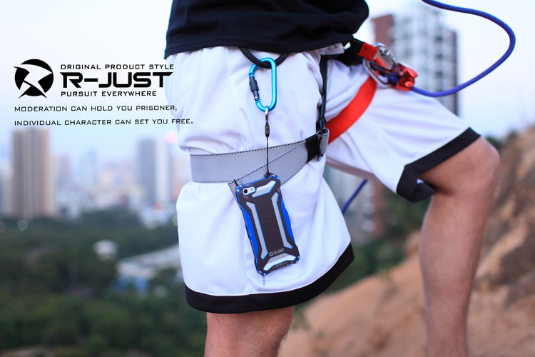 R-JUST GUNDAM Aerospace Aluminum Contrast Color Shockproof Metal Shell Outdoor Protection Protective Case for Apple iPhone SE/5S/5C/5