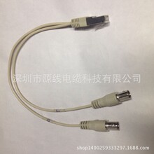 定做应数字电视线 RJ45-2BNC母，BNC视频线 E1-RJ45BNC线 30CM