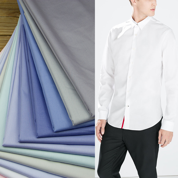 现货供应CVC平纹 涤棉混纺133*72 全工艺扎染 工装职业装衬衫面料