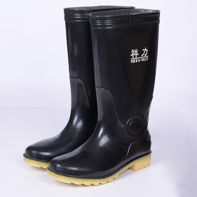 批发高筒雨靴水靴工矿靴加厚牛筋底防水耐油耐酸碱耐磨订购印字