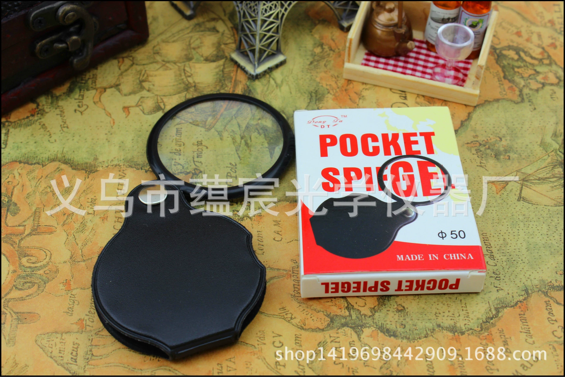 Специальная распродажа 5x кожаный чехол увеличительное стекло портативное 50 мм складное увеличительное стекло