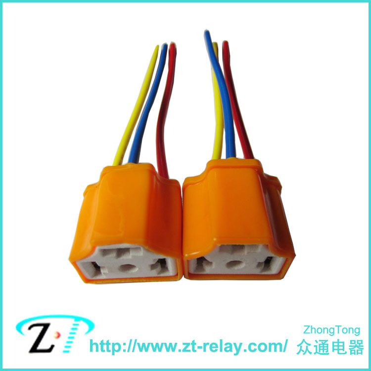 供应陶瓷汽车继电器汽车接插件带线插座继电器陶瓷连接头插座多色