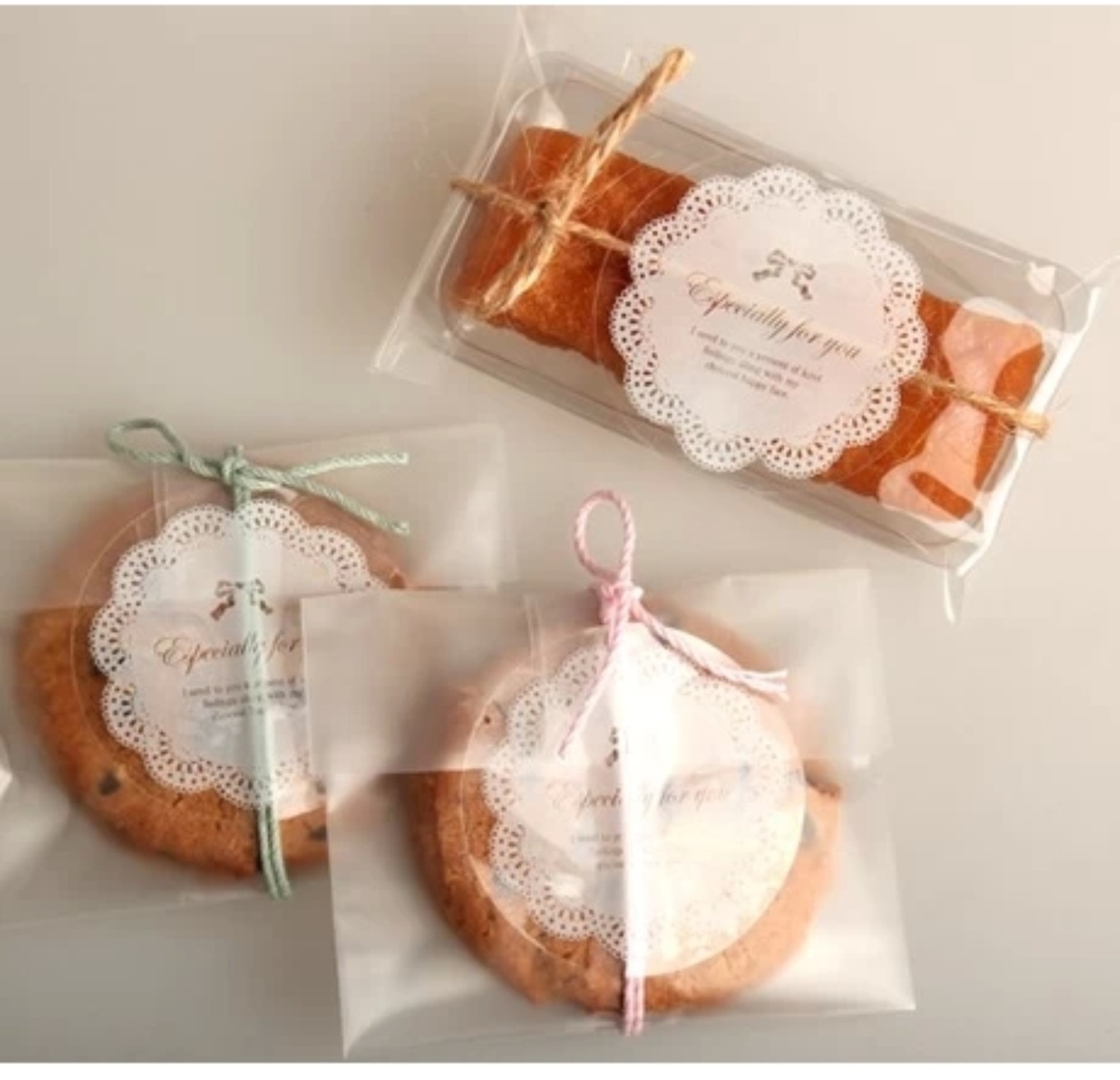 烘焙 超大号.蕾丝蝴蝶结透明贴纸.封口贴纸.装饰贴纸 6枚入