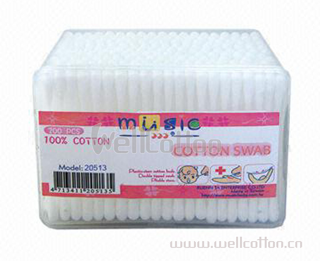 200pcs plastic stick cotton bu