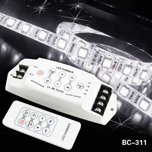 BC-311 LED恒压3路单色调光器 LED遥控恒压调光器控制器