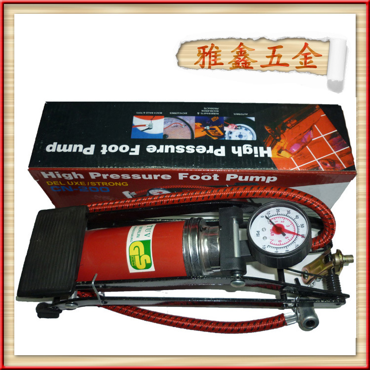 自行车 摩托车 汽车高压单管脚踩打气筒 车载便捷 迷你打气筒