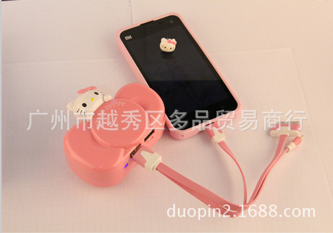 Direct sales of new Hellokitty bow mobile power supply 8800 Ma bow rechargeable Bao, random delivery10