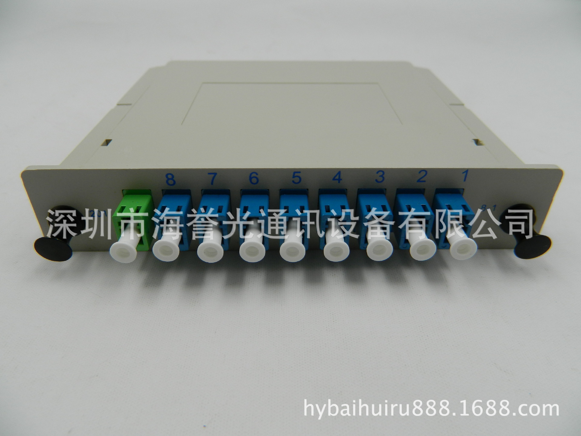 厂家直销 电信级1分8 LC/UPC 插片式光分路器 分光器  分路器PLC