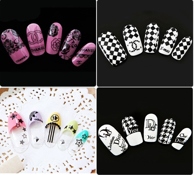 Brand Harajuku Flower Nail Patch Watermark DLS218-228