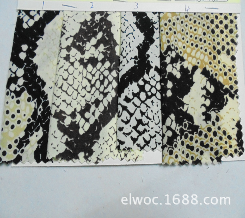 薄布料 仿蛇皮面料夏季服饰裙 蛇纹印花制衣布 蟒蛇帽韩国麻2558