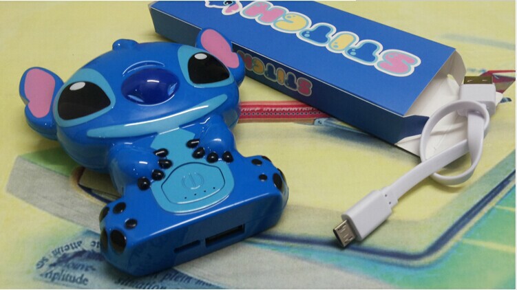 厂家直销 新款迪士尼卡通萌宠史迪仔移动电源 6000毫安充电宝,随机发货5