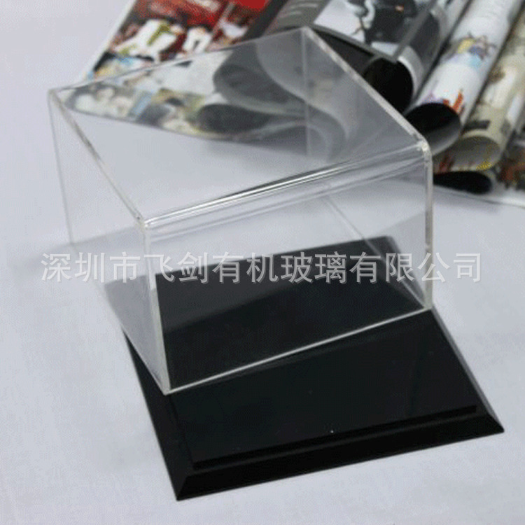 免费设计 制作亚克力包装盒 精致车模模型罩 黑色底座装饰盒
