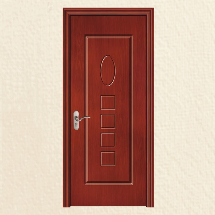 Simple estilo chino de madera maciza compuesta puerta interior plana abierta pintura-libre ecológica puerta dormitorio