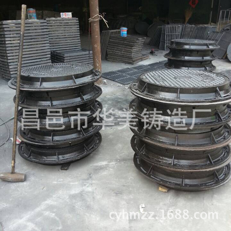 井盖 球墨铸铁重型井盖 消防雨水污水市政圆形方形球墨井盖
