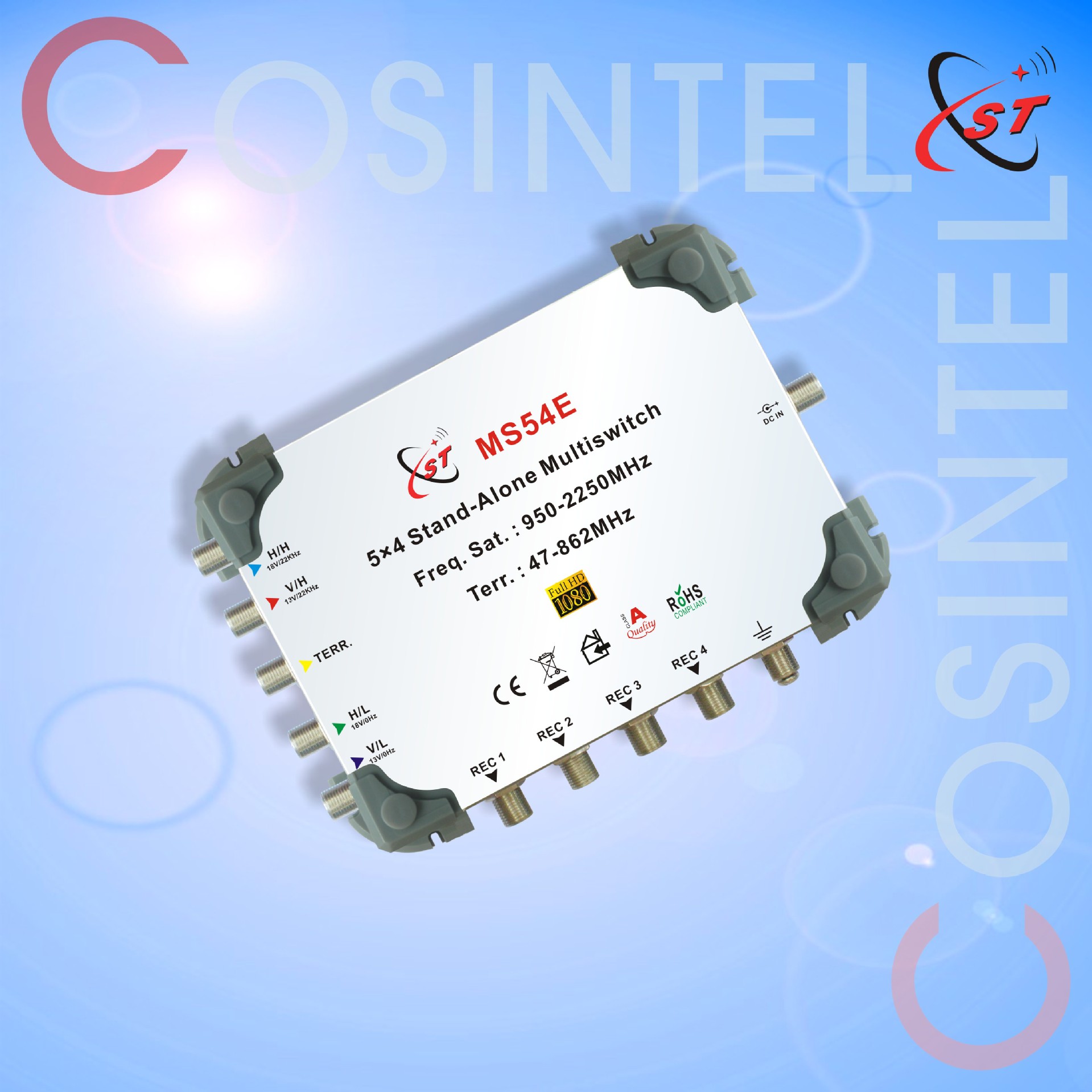 5 in 4 out MS54E 多路开关卫星开关分支器绩联终端Multiswitch