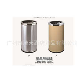 酒店大堂用品 港式圆形座地烟灰桶 不锈钢果皮桶 户外圆形垃圾桶
