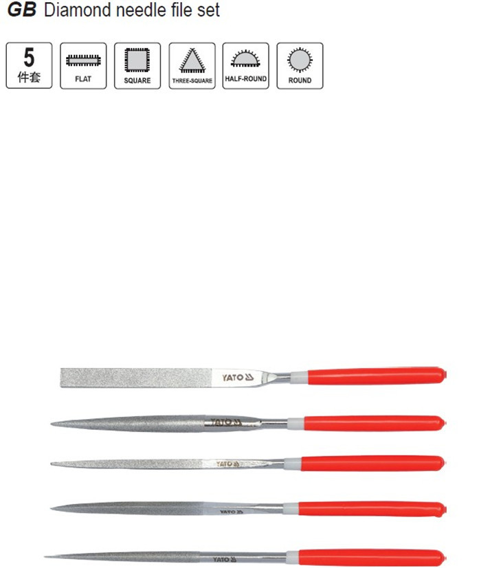 易尔拓 5件5*180mm金刚石什锦锉套装 整形锉 锉刀 YT-6156