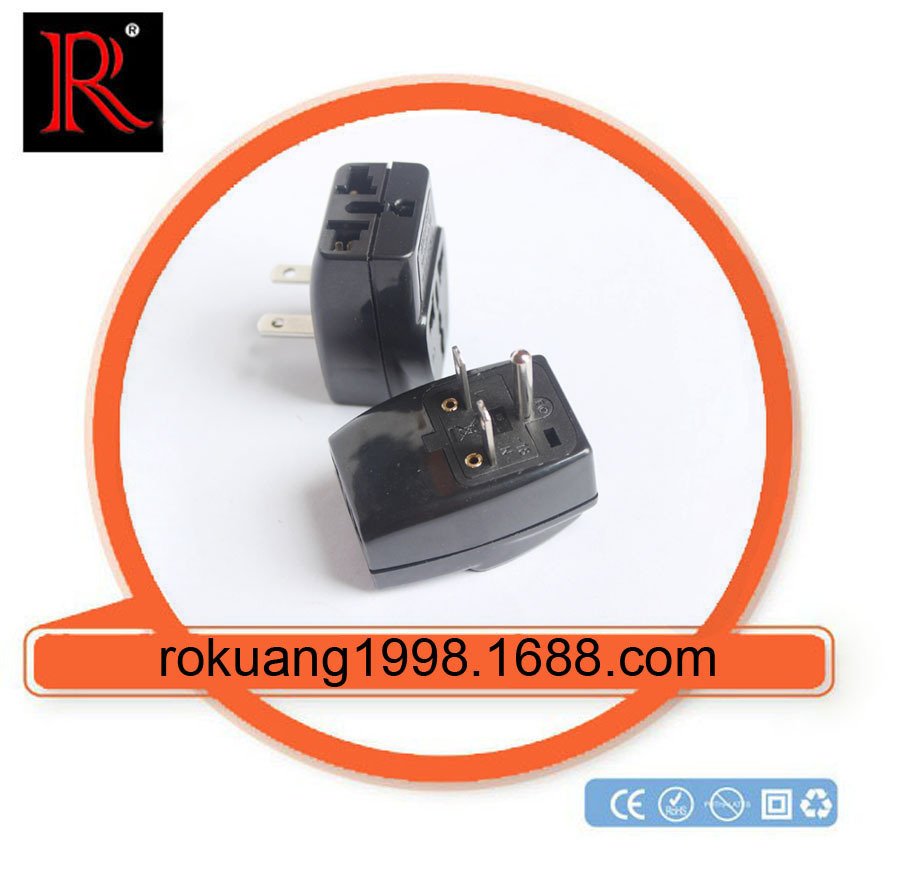 WDS-18 一转三插座 1美式转换头 3个插孔 美国插头一出三