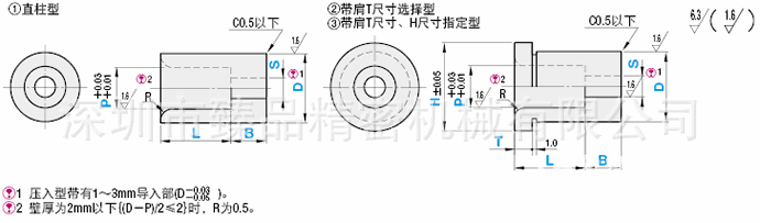 1575檢查夾具用襯套 帶臺階直柱型