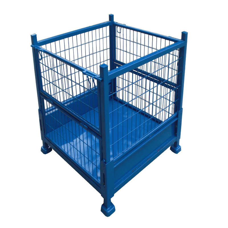 厂家供应移动仓库折叠式堆垛 架 蝴蝶铁网框 仓储笼
