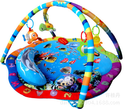 海洋世界婴儿学习游戏爬行垫爬行毯 健身架地毯 婴儿玩具