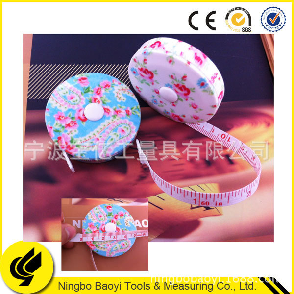 厂家供应迷你水转印工艺卷尺 ABS壳礼品卷尺 可定制PVC纤维卷尺