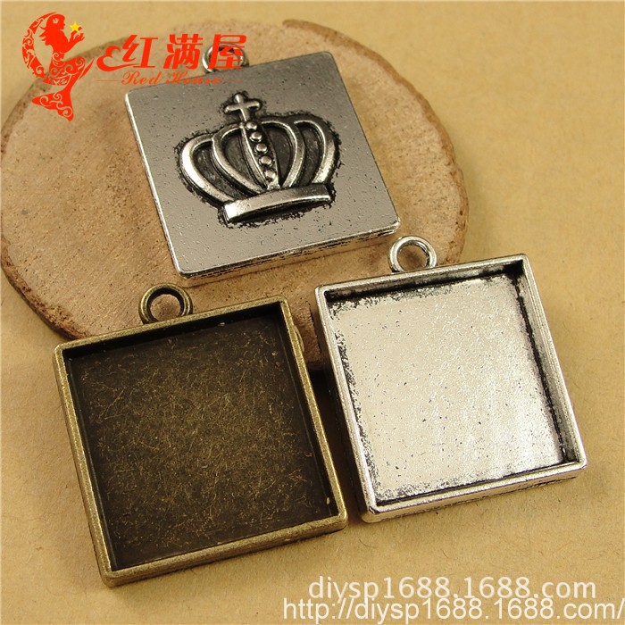 A3292 5.2克 复古皇冠底托配件 DIY饰品配件 20MM 20个/包