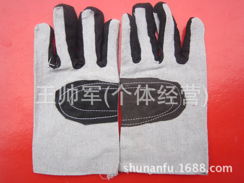 帆布手心皮手套 劳保手套 防护手套 劳保用品 电焊专用手套批发