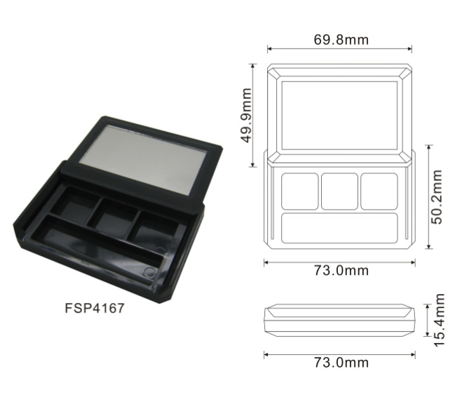 ABS 四方形推拉塑料单层  眼影盒 粉盒 粉扑盒 FSP4167
