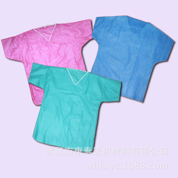 短袖上衣一次性分体加厚洗手衣防尘工作服SMS美容服病员服套装