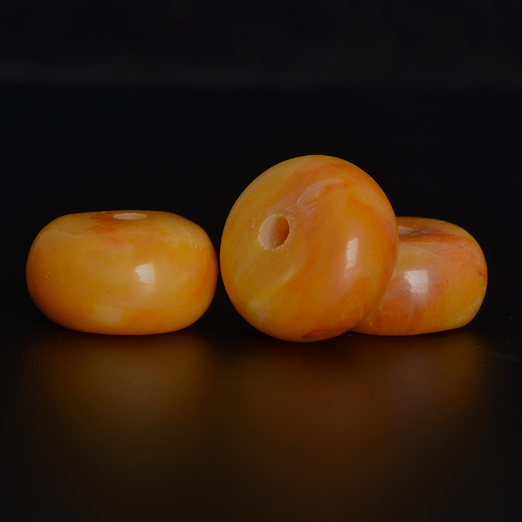 批发藏式佛珠20mm树脂仿蜜蜡隔珠 算盘珠 diy饰品配件