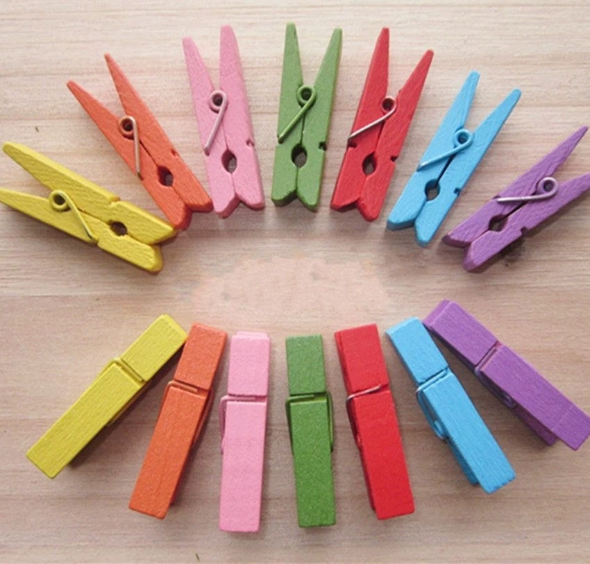 3,5 см цвет большой деревянный клип, маленький деревянный клип, фото деревянный клип, свадебные украшения деревянные клип